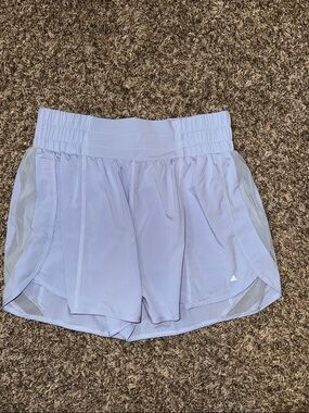 Women’s Light Purple Athletic Shorts with Mesh Panels